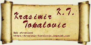 Krasimir Topalović vizit kartica
